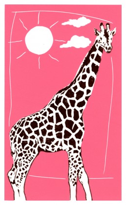 Giraffe Two Block Lino Cut, Matthew Braithwaite Prints
